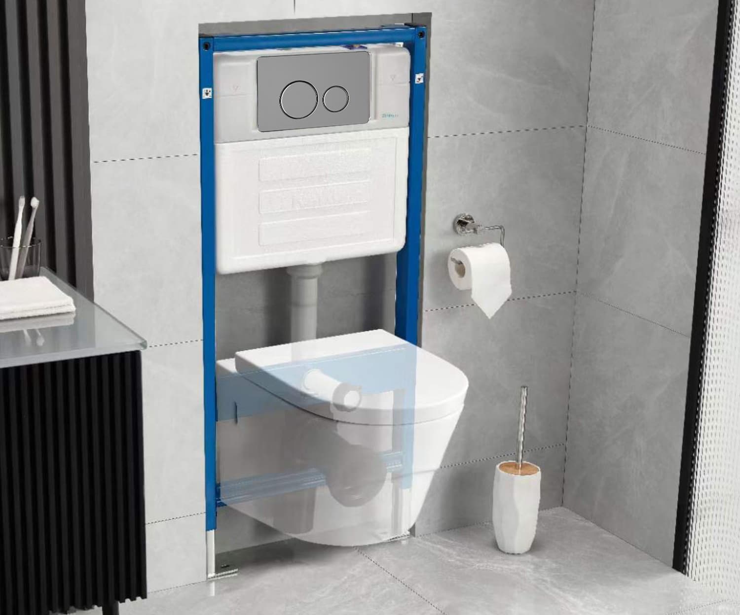 Energy-efficient toilet flush buttons