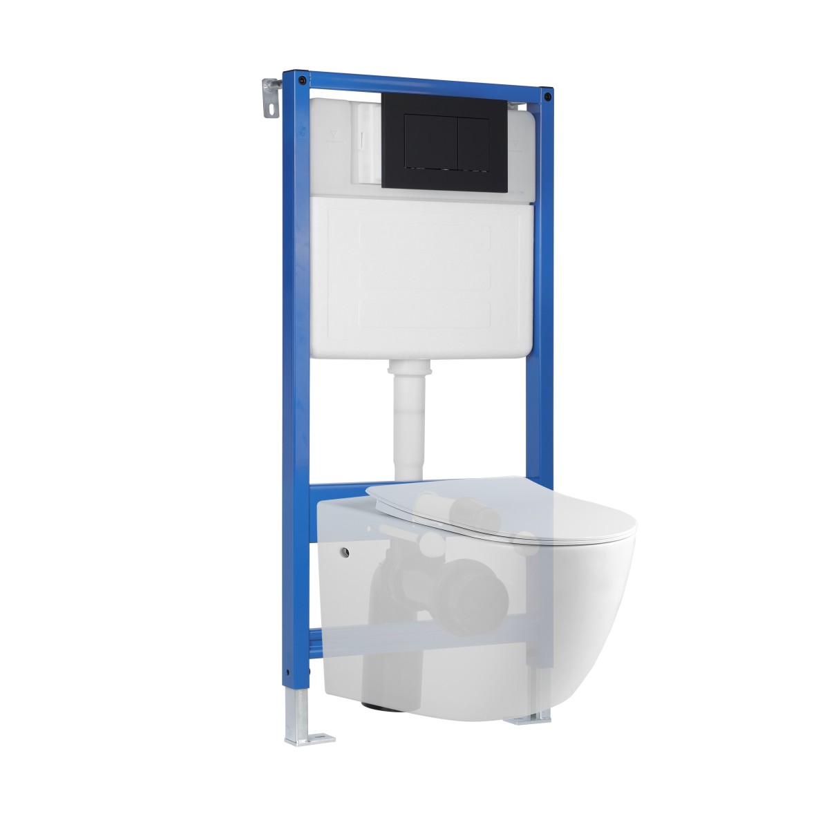 Concealed cistern fitting in wall-hung toilets