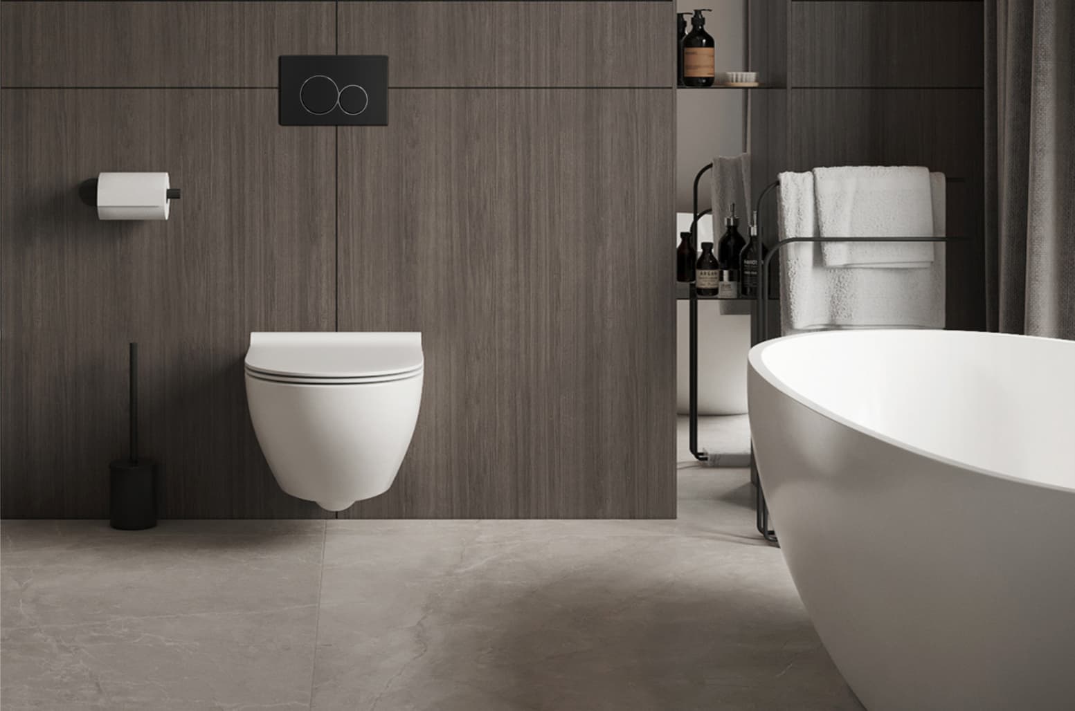 Modern Wall-Hung Toilet with Concealed Cistern