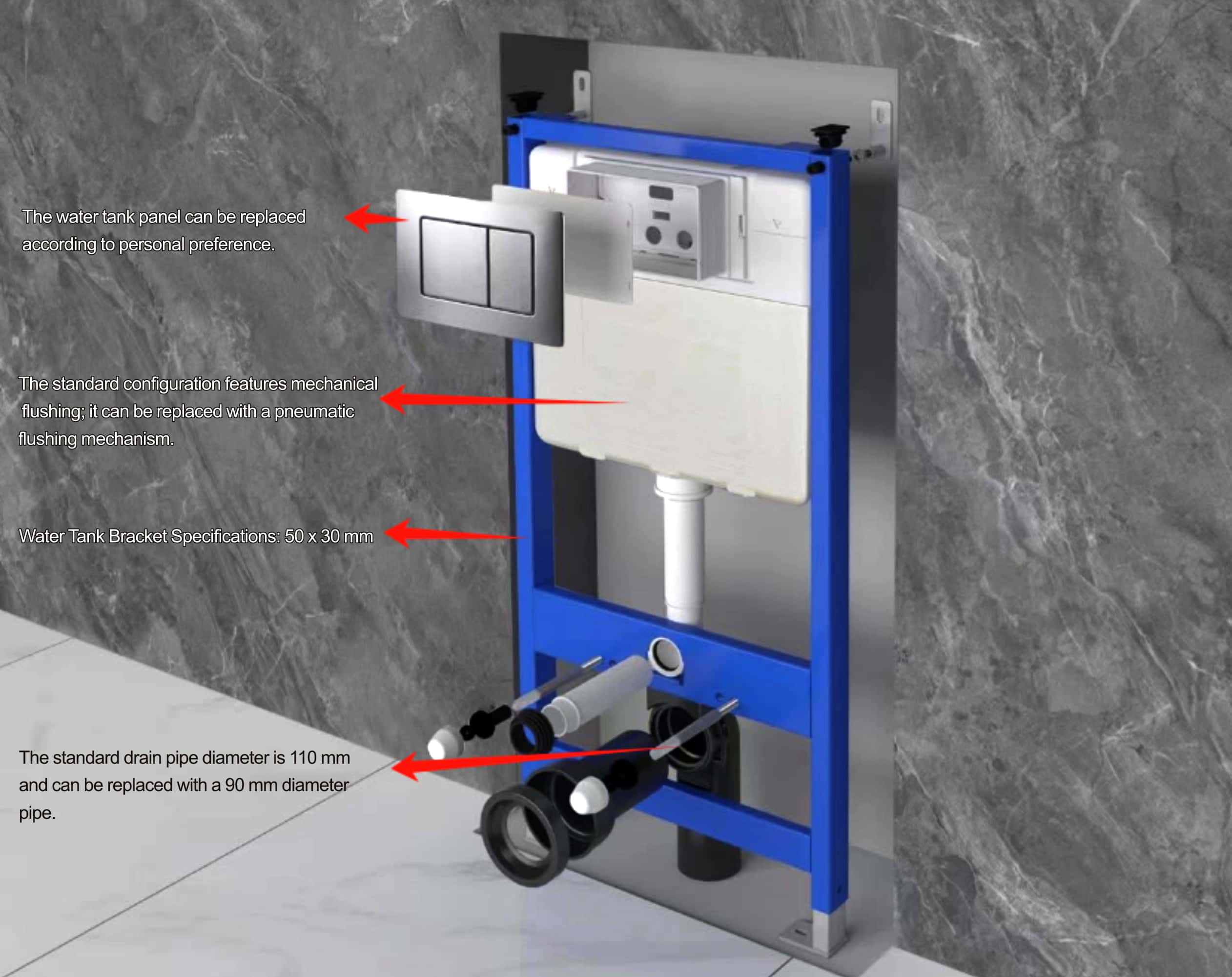 Ultra thin concealed cistern